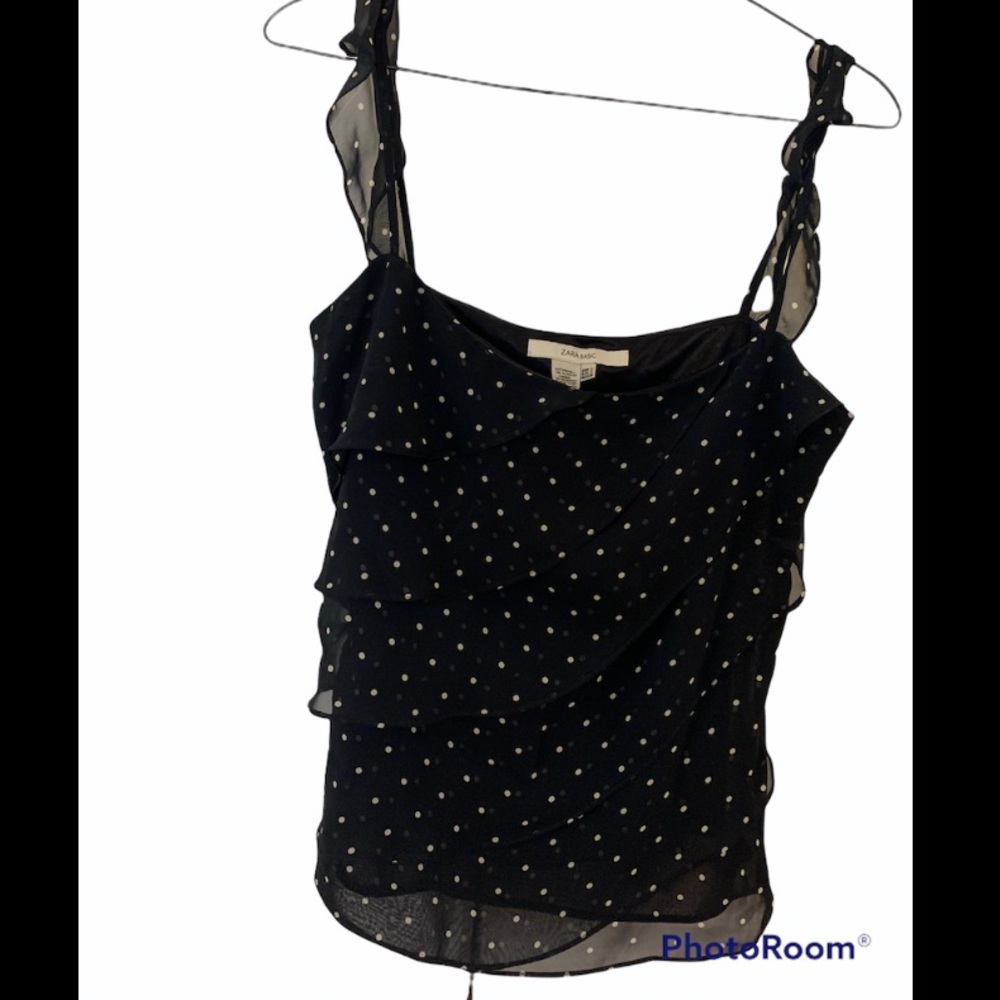 Zara polka dot frilly top